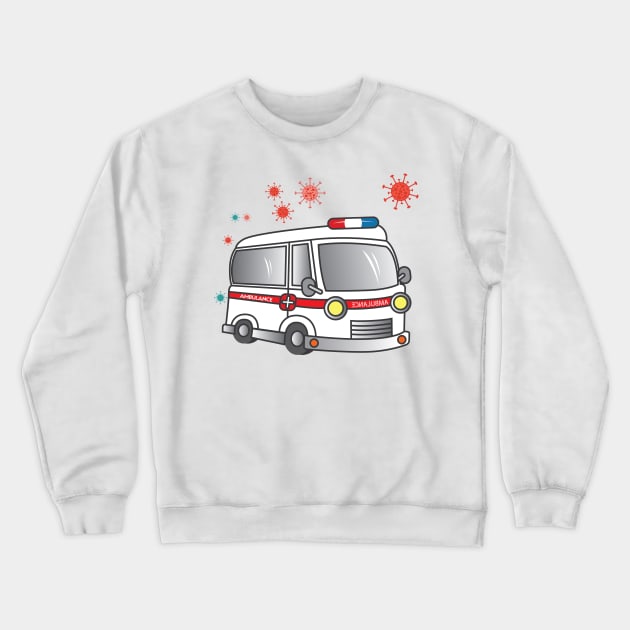 Emergency Ambulance Crewneck Sweatshirt by angsabiru
